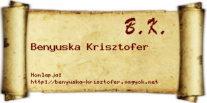 Benyuska Krisztofer névjegykártya