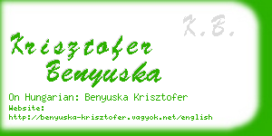 krisztofer benyuska business card